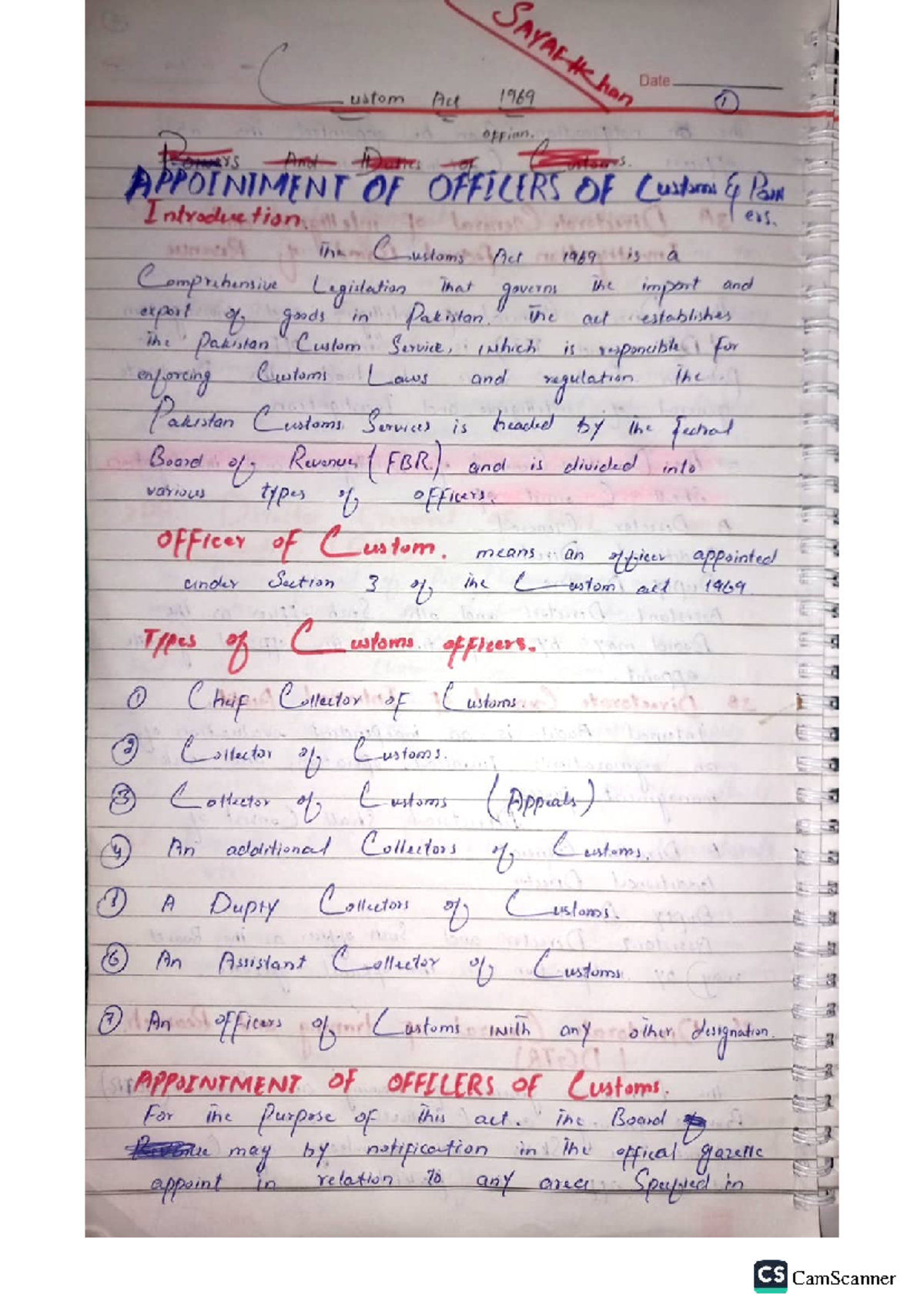 Customs Law Notes - An Overview of the Customs Act 1969 - Studocu