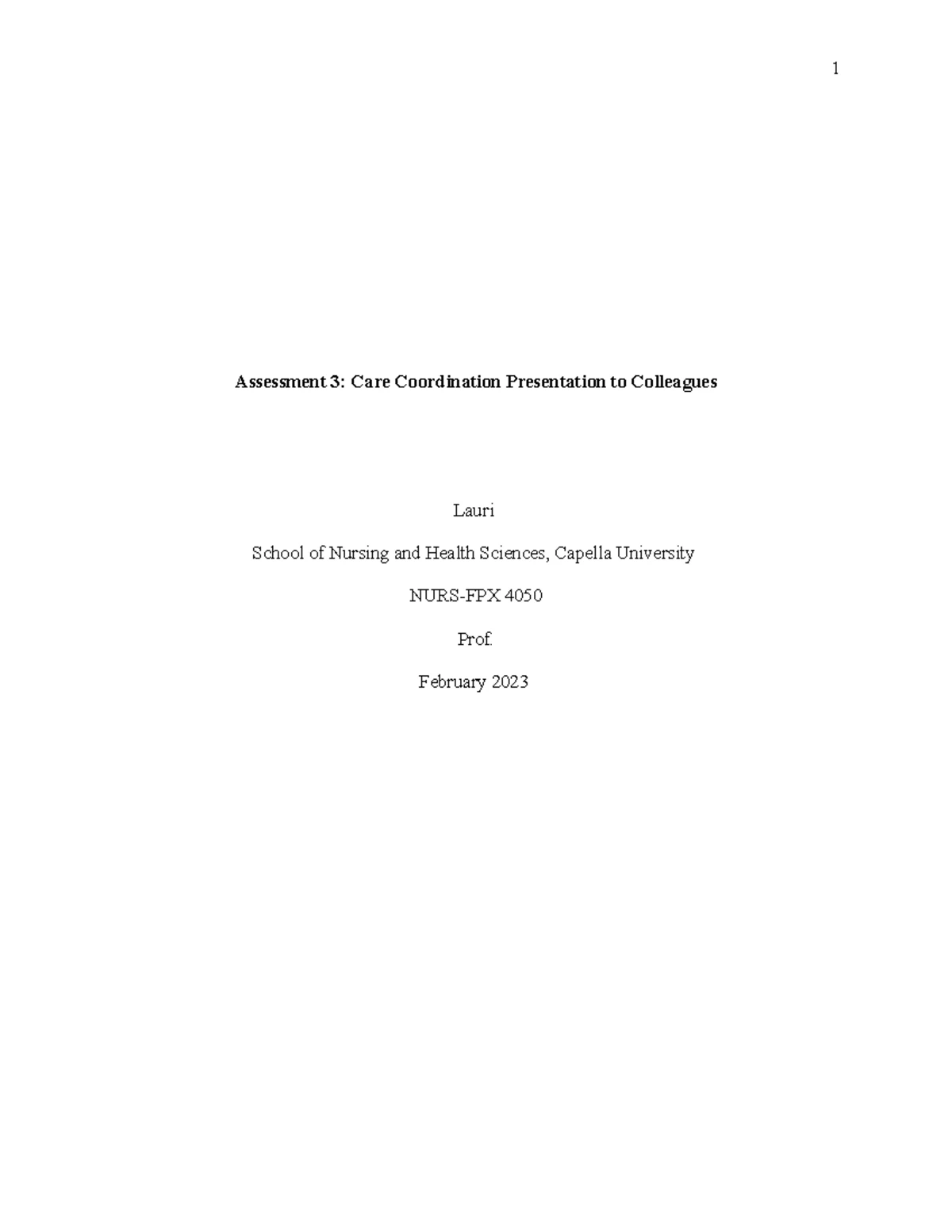 NURS-FPX4050 - Assessment 2 - Ethical and Policy Factors in