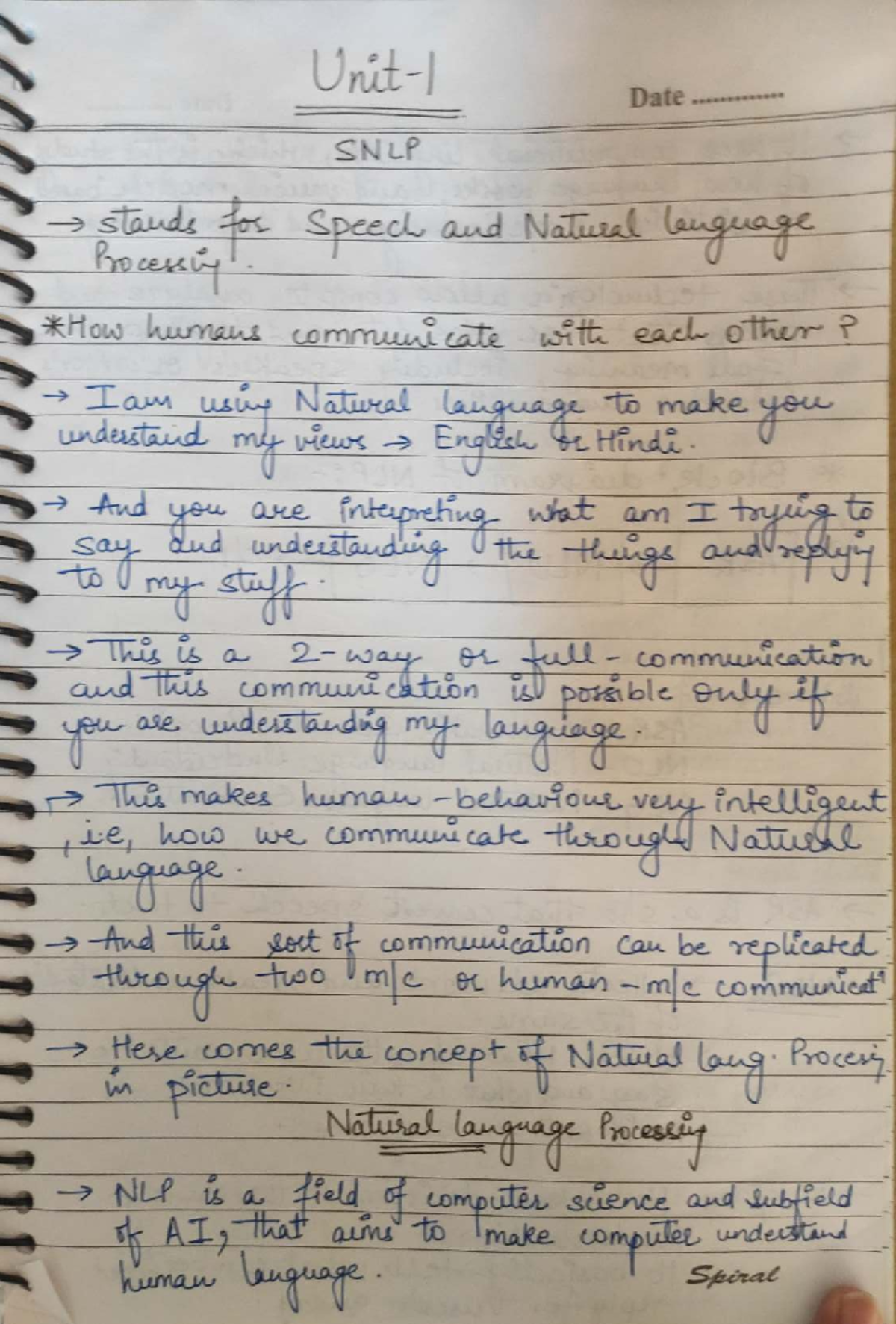 Unit 1 SNLP: Understanding Natural Language Processing and ASR ...