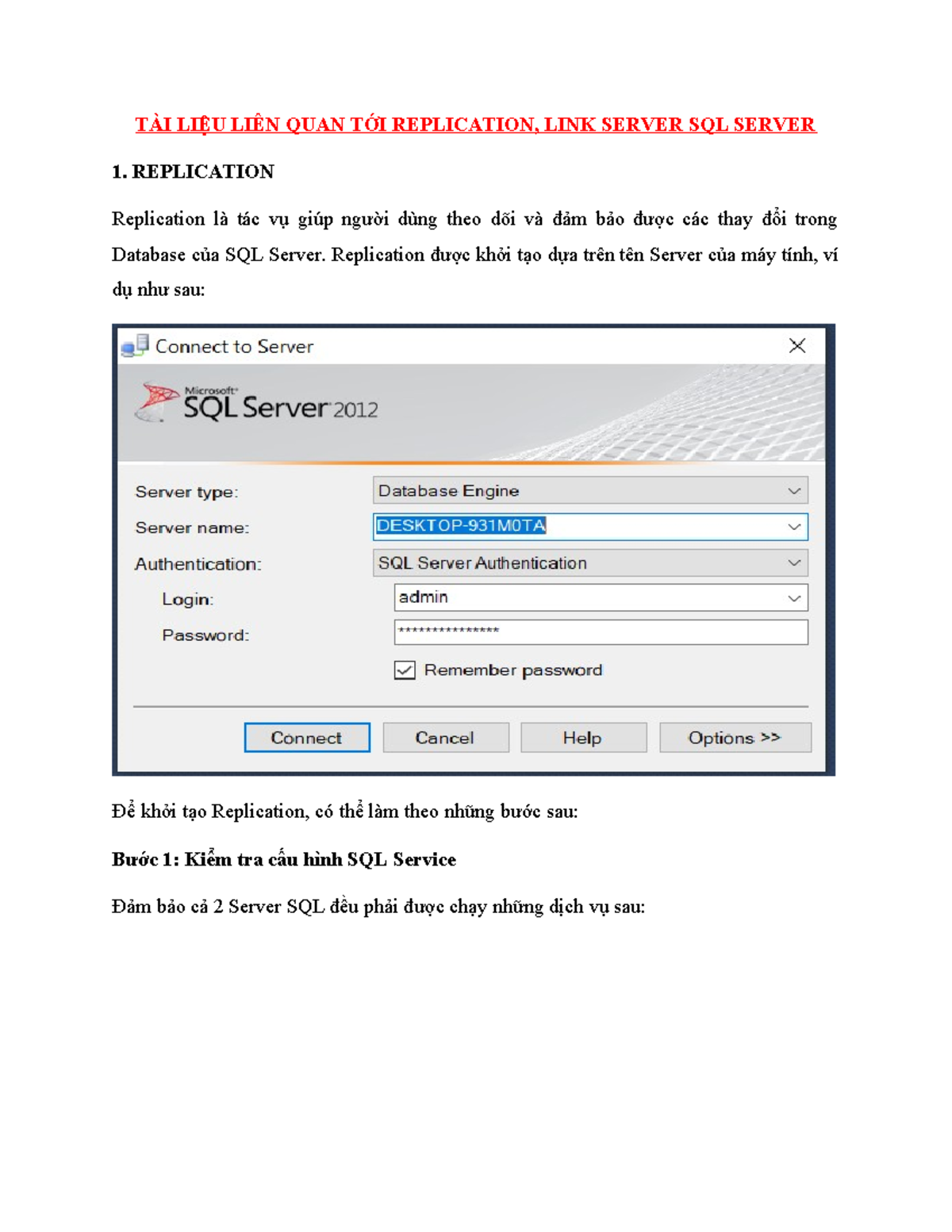 Tài liệu Hướng Dẫn về Replication trong SQL Server - Studocu