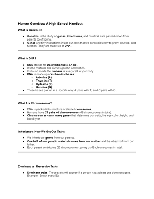 Dominant vs recessive genes - Dominant vs. Recessive Genes ...