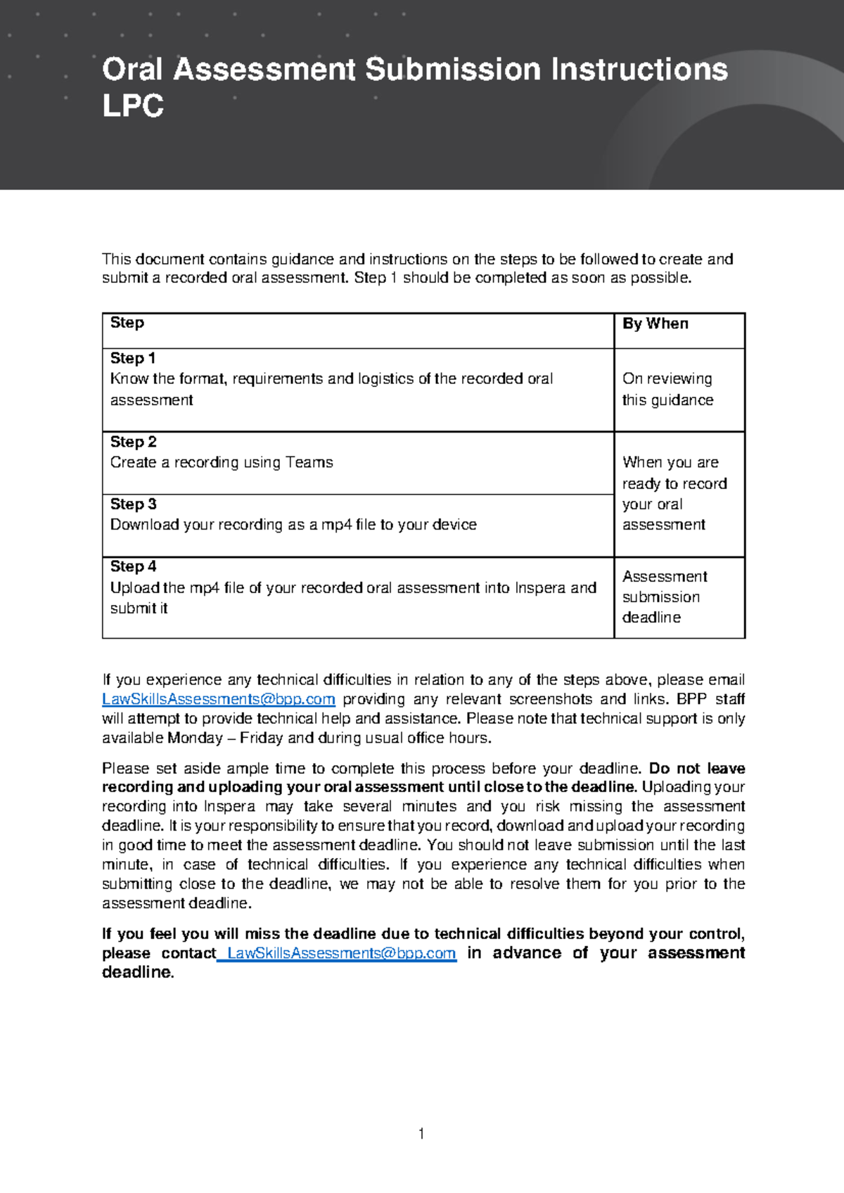 LPC Oral Assessment Submission Guidelines: Step-by-Step Instructions ...