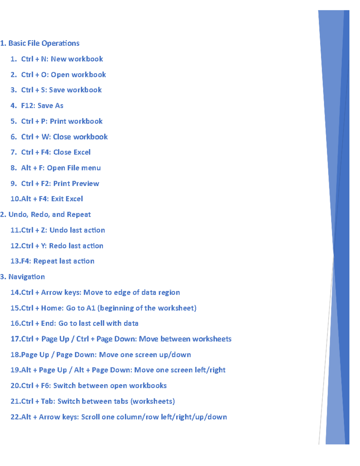 Excel Shortcuts Guide: Effective Keys for File, Navigation, & More ...