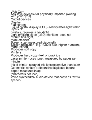Basic terminology - Computer An electronic device for storing and ...