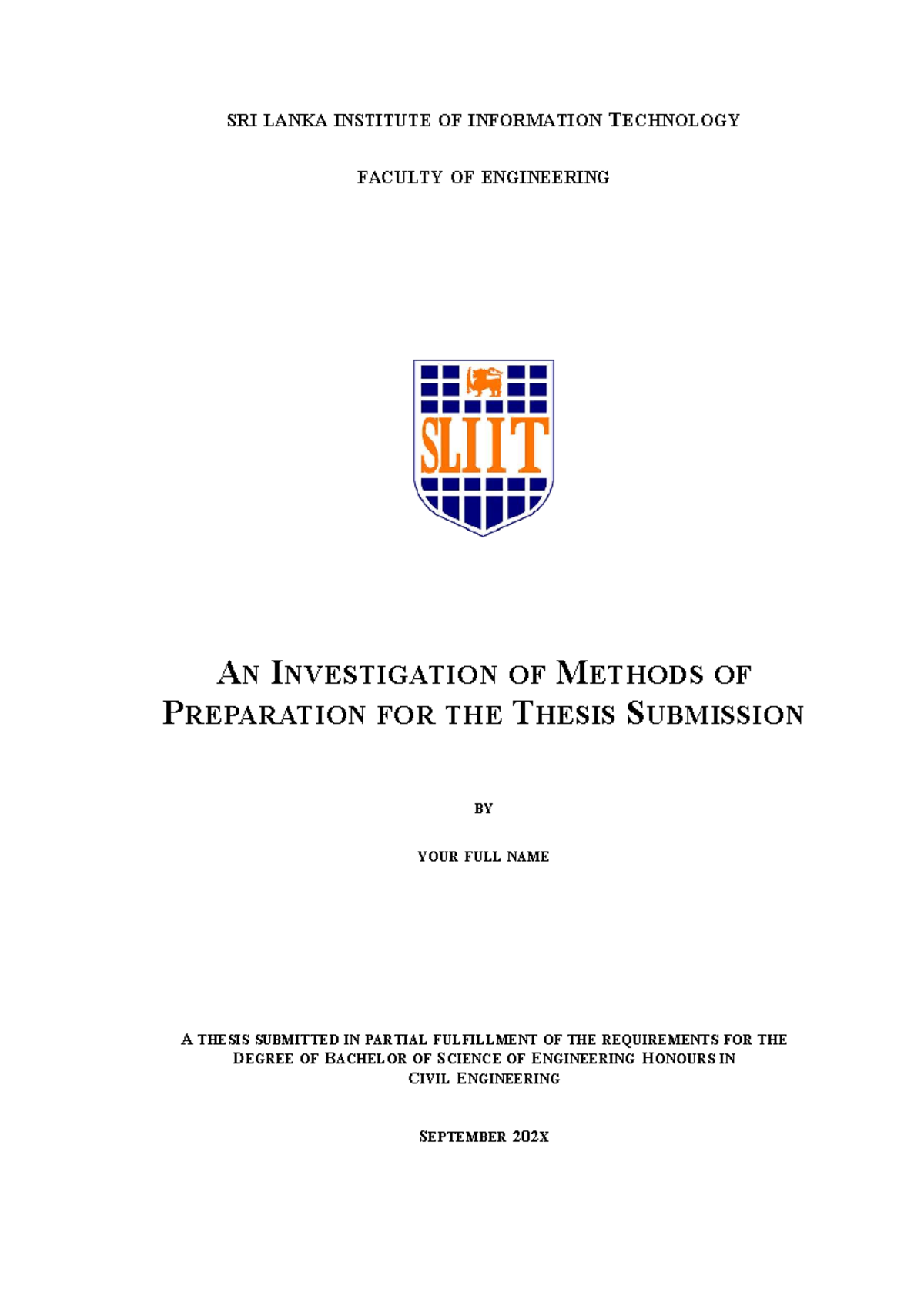 CE4932 Thesis Template: Methods for Thesis Preparation in Civil ...