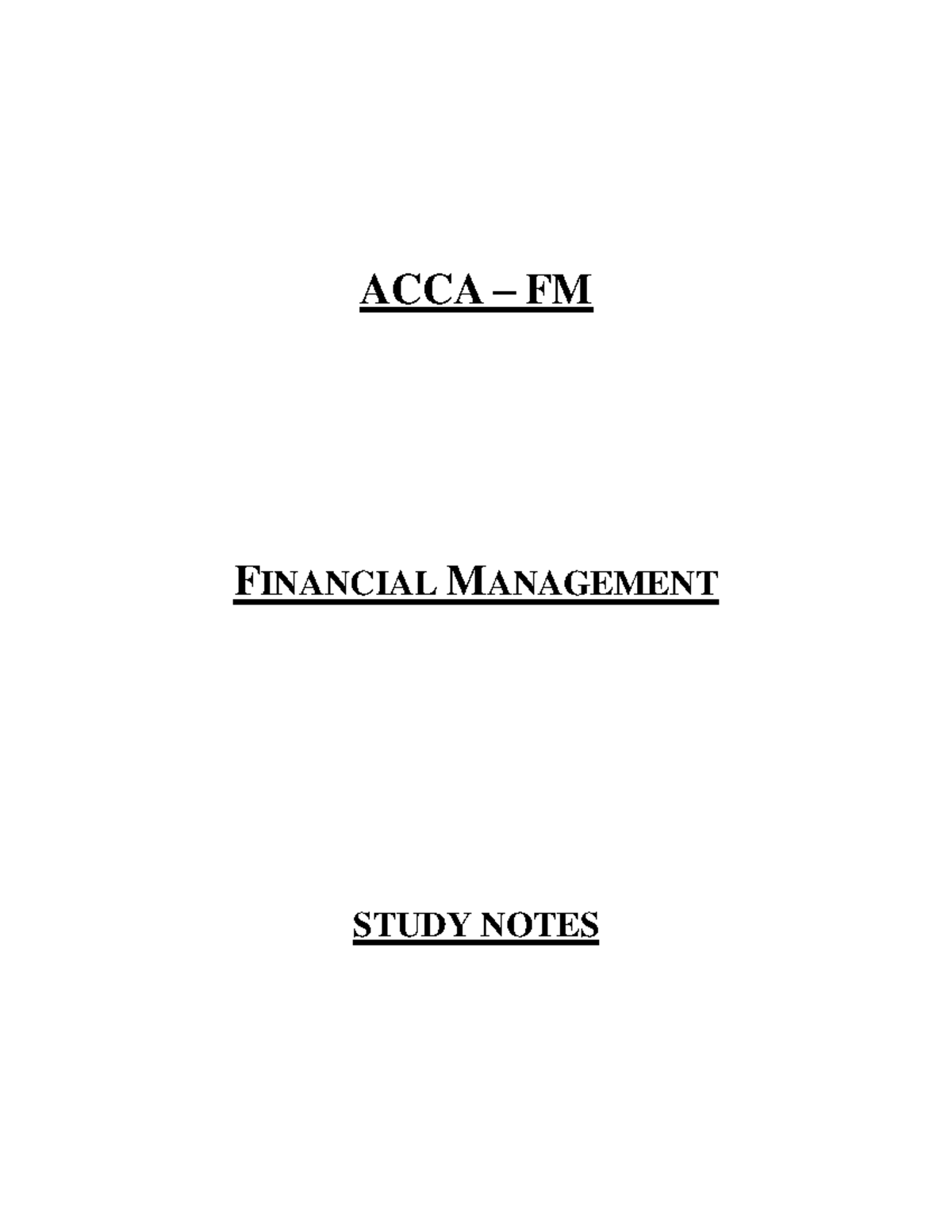 ACCA FM Financial Management Study Notes: Investment Appraisal ...