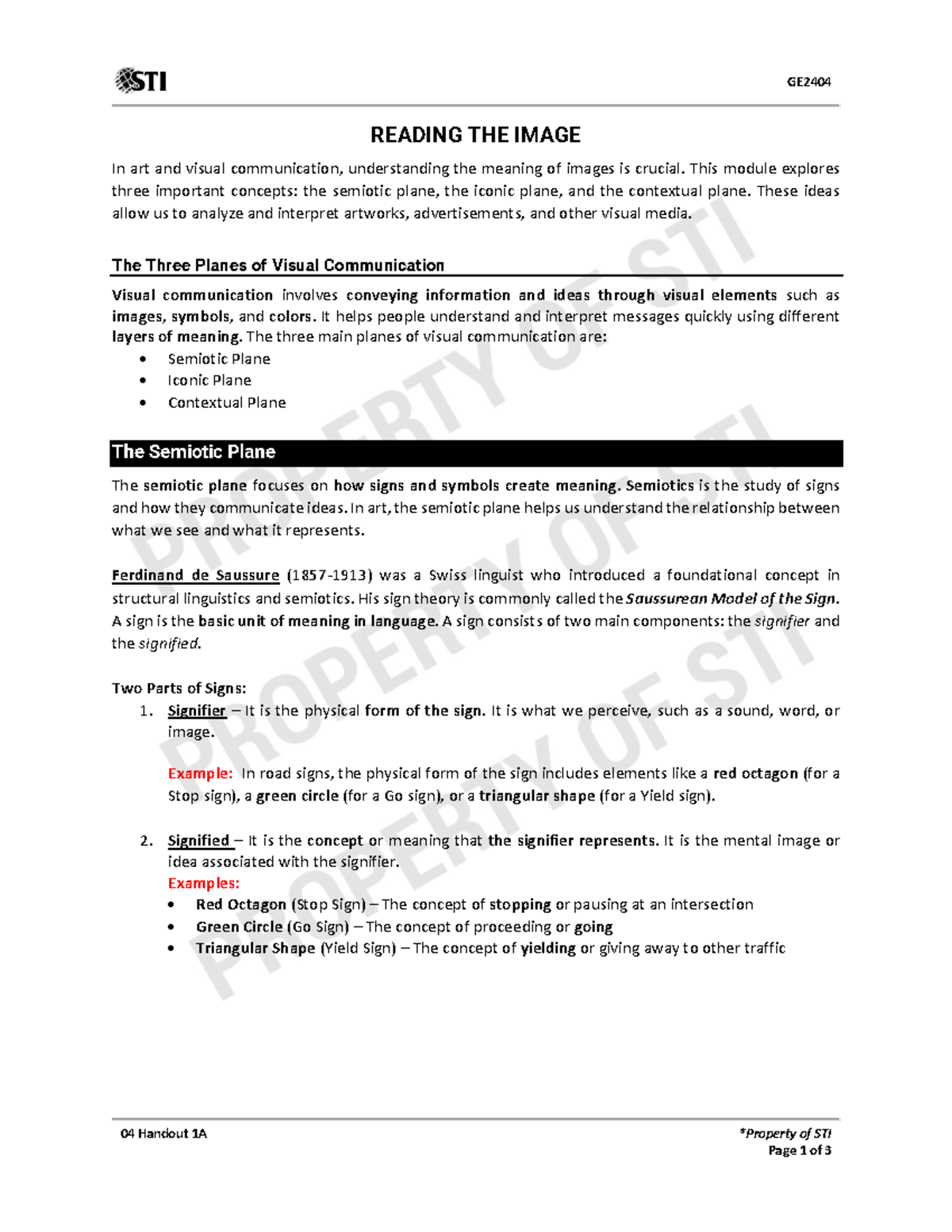 GE2404 Understanding Visual Communication: Key Concepts and Frameworks ...