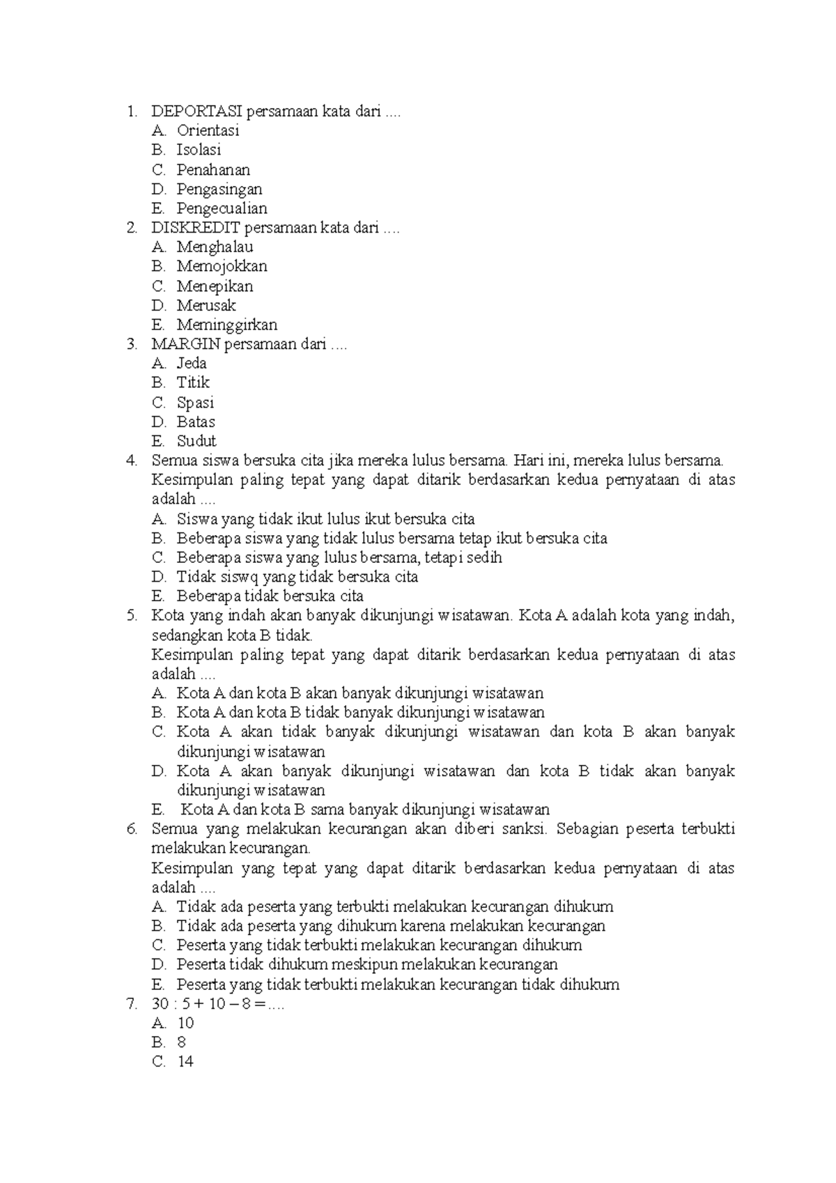 100 SOAL PRAKTIS MATEMATIKA: TANTANGAN DAN SOLUSI - Studocu