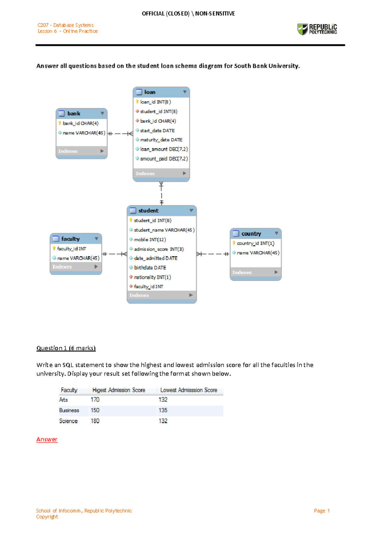 C207 L06 Database Systems Online Practice Solutions - Studocu