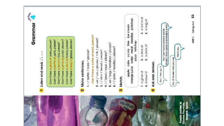 LESSON TR:72 Reading Grammar 1 - Food & Plastic Waste Awareness - Studocu