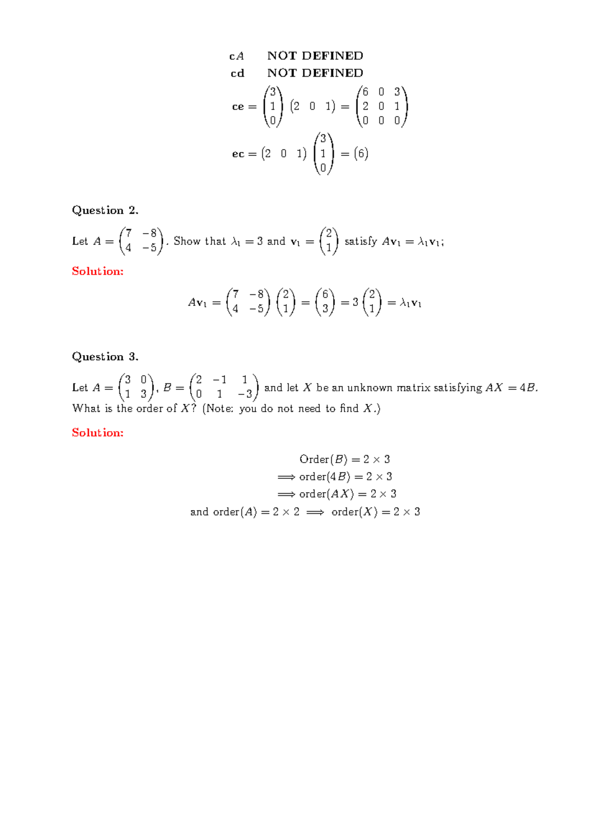Tutorial 1 Solutions P3: Matrix Operations and Properties - Studocu