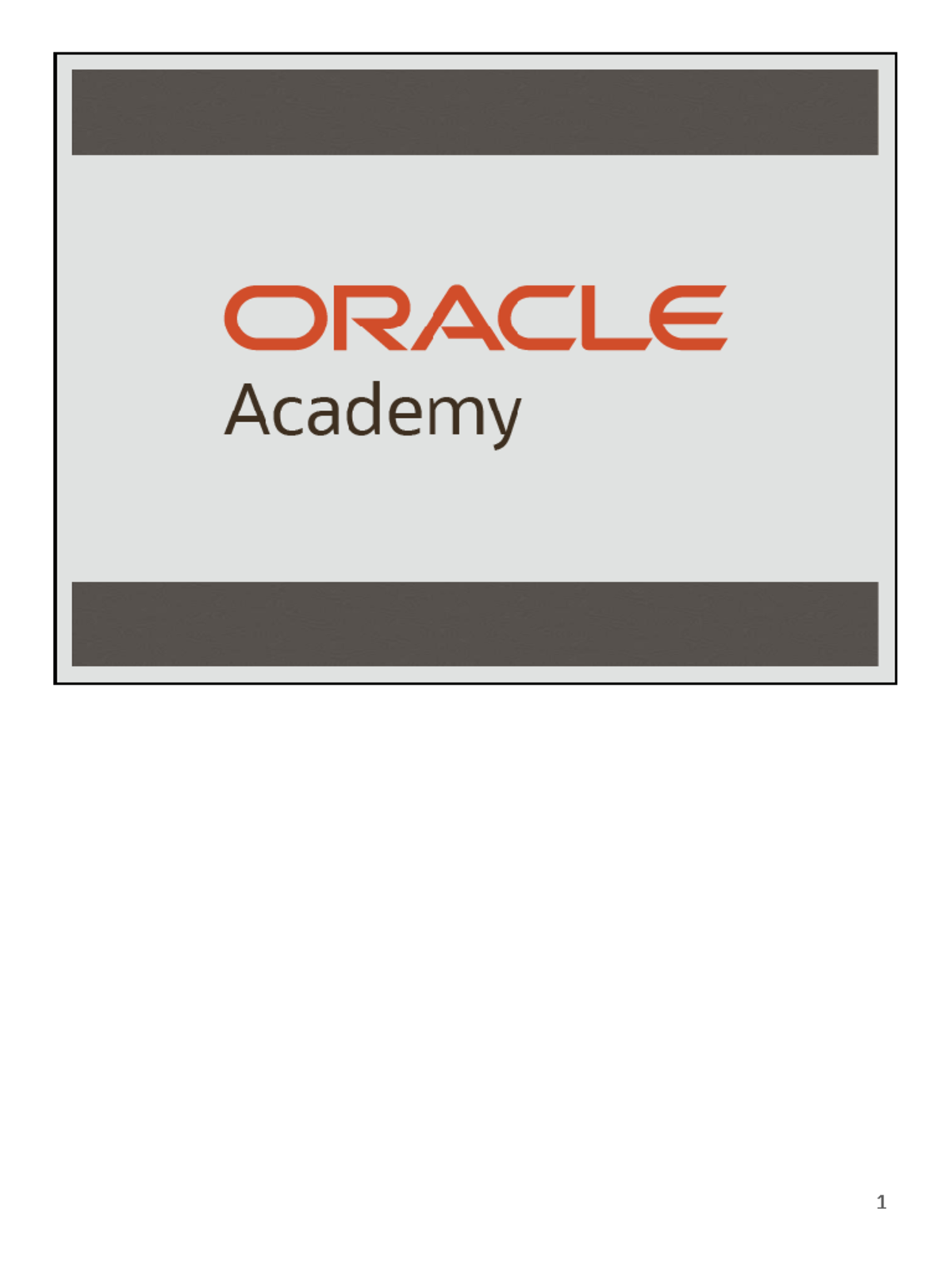 Oracle Academy Learning Guide: Database Foundations Unit 1 - Studocu