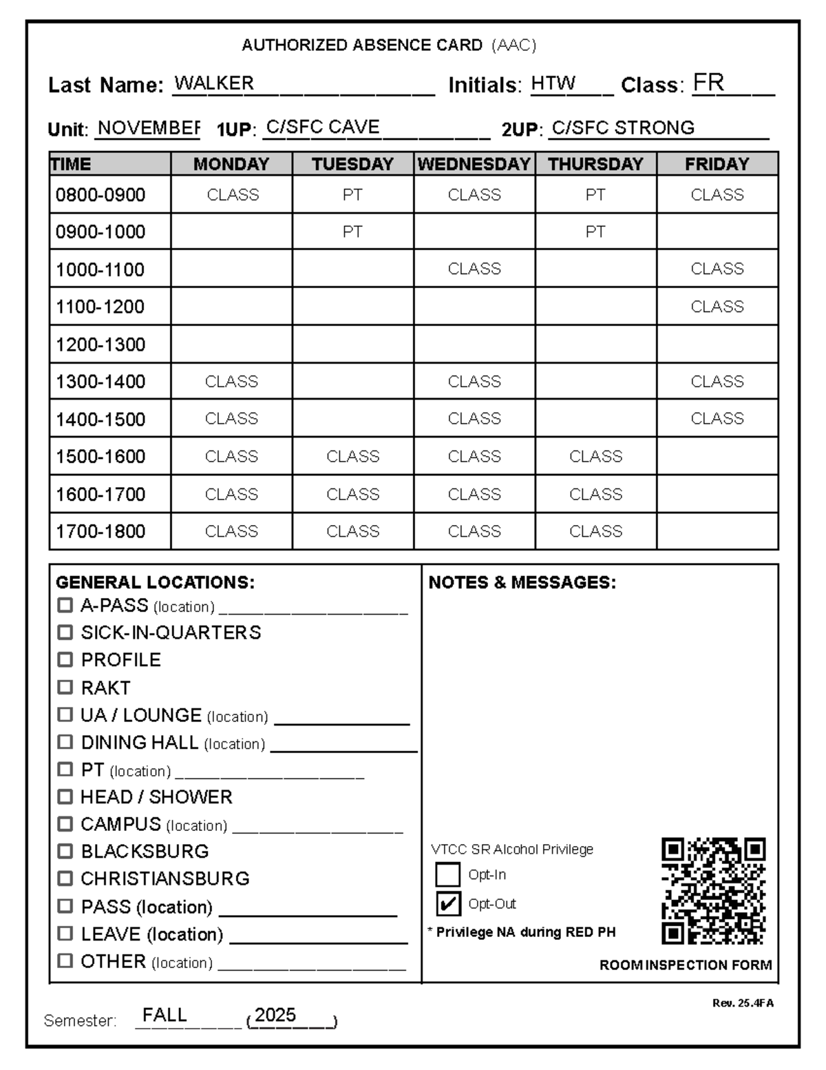 AA Card v25.4FA Form 4 - in the best day sna ern es - AUTHORIZED ...
