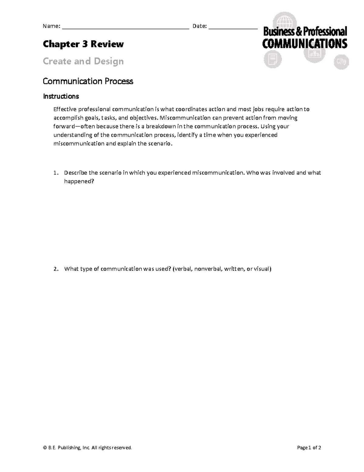 Chapter 3 Review: Create and Design Communication Processes - Studocu