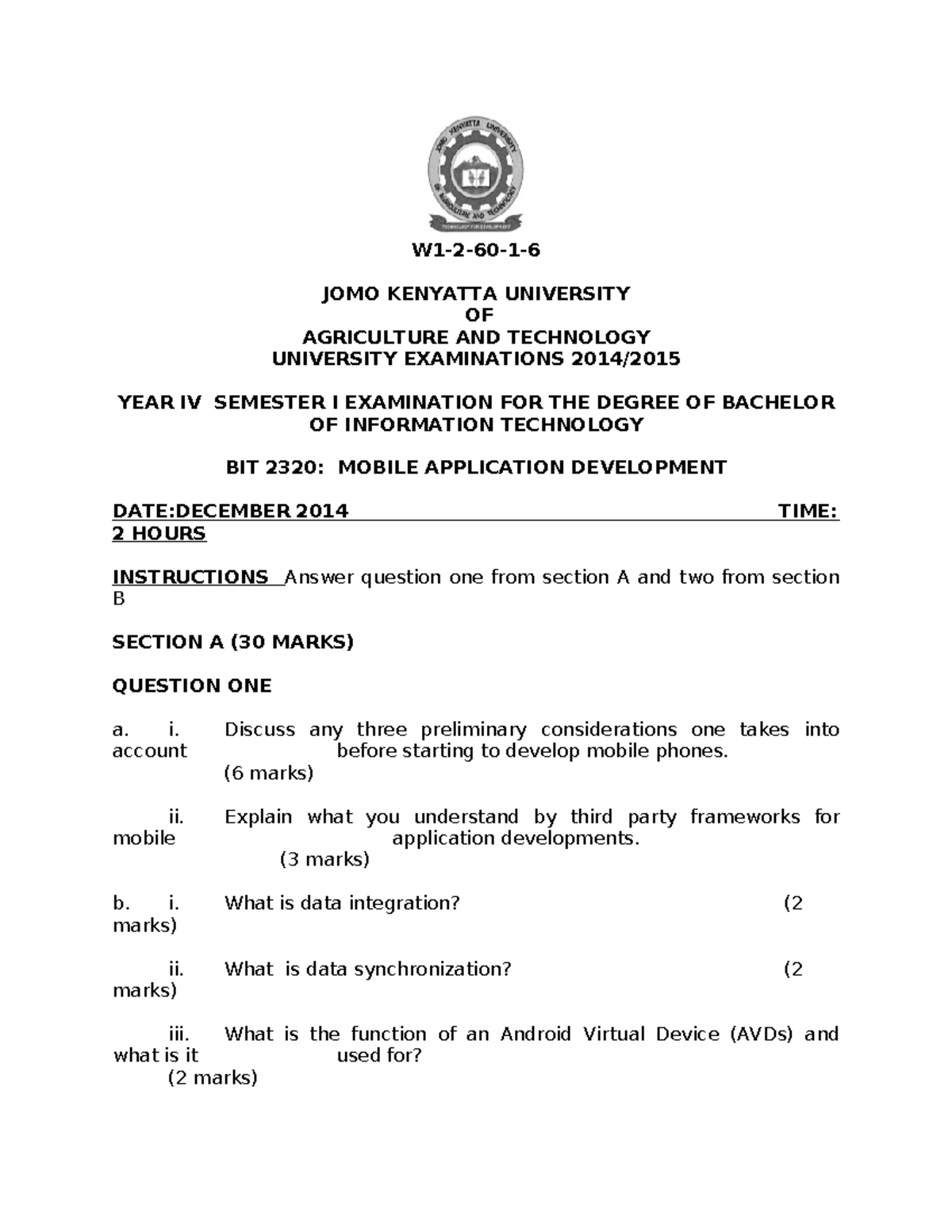 BIT 2320 Final Exam: Mobile Application Development Study Guide - Studocu