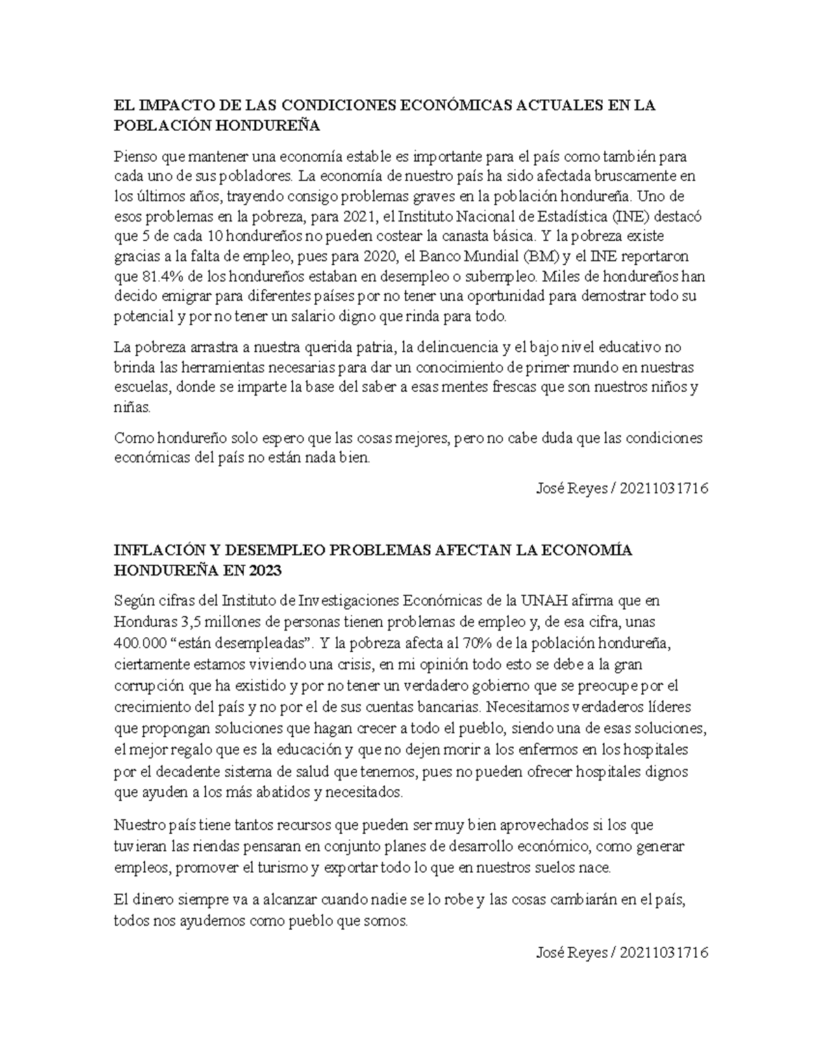 EL IMPACTO DE LA CRISIS ECONÓMICA EN HONDURAS 2023 - Studocu