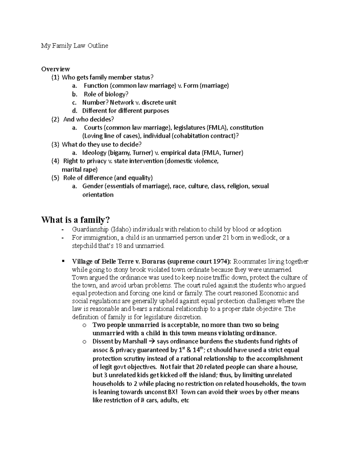 Family Law (LAW 301) Final Exam Outline and Key Cases Summary - Studocu