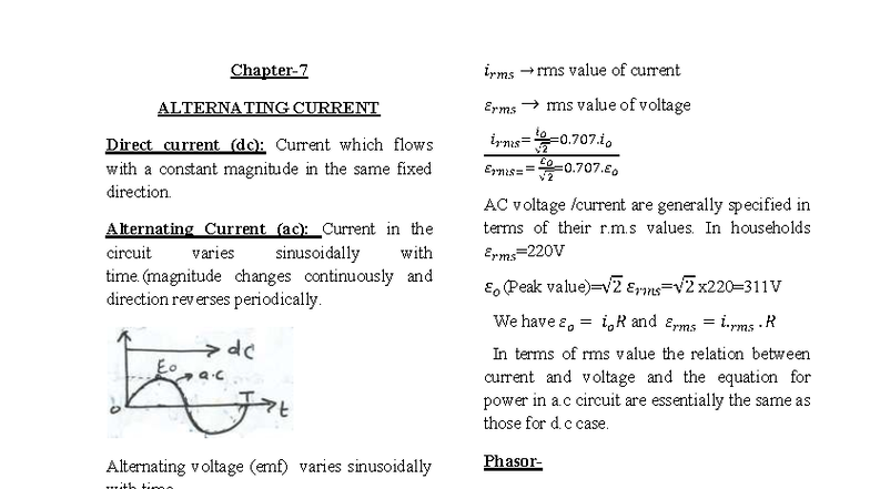 L7 - RMS Values of AC and DC Currents and Voltages - Studocu