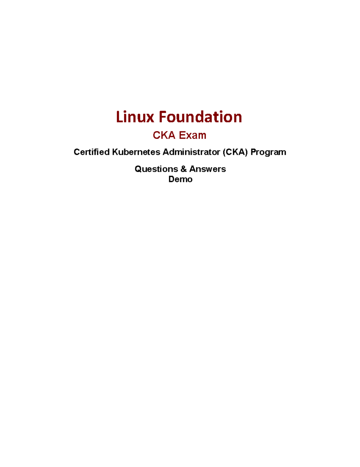 CKA-questions - sdfsdfsd s - Certified Kubernetes Administrator (CKA ...