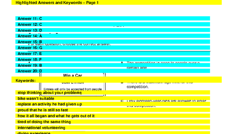 Test 3: Highlighted Answers and Keywords Summary - Studocu