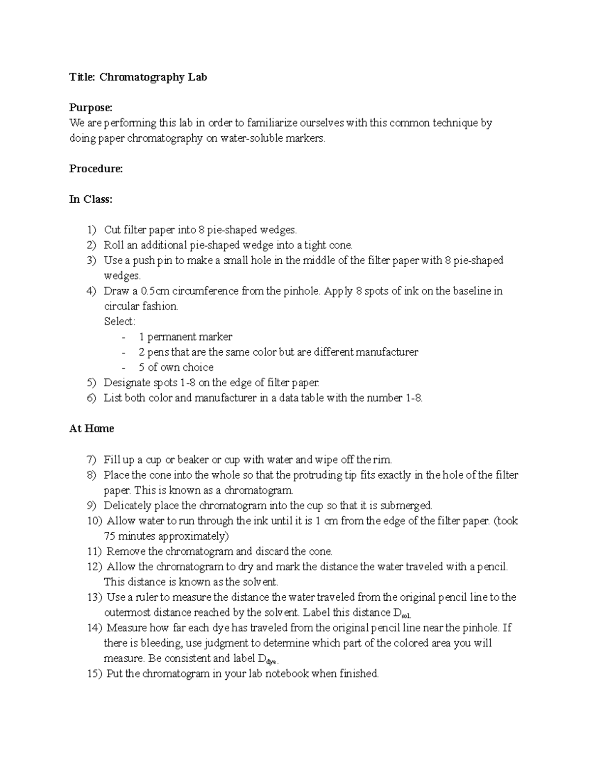 CHM 202: Paper Chromatography Lab Procedure & Results Summary - Studocu