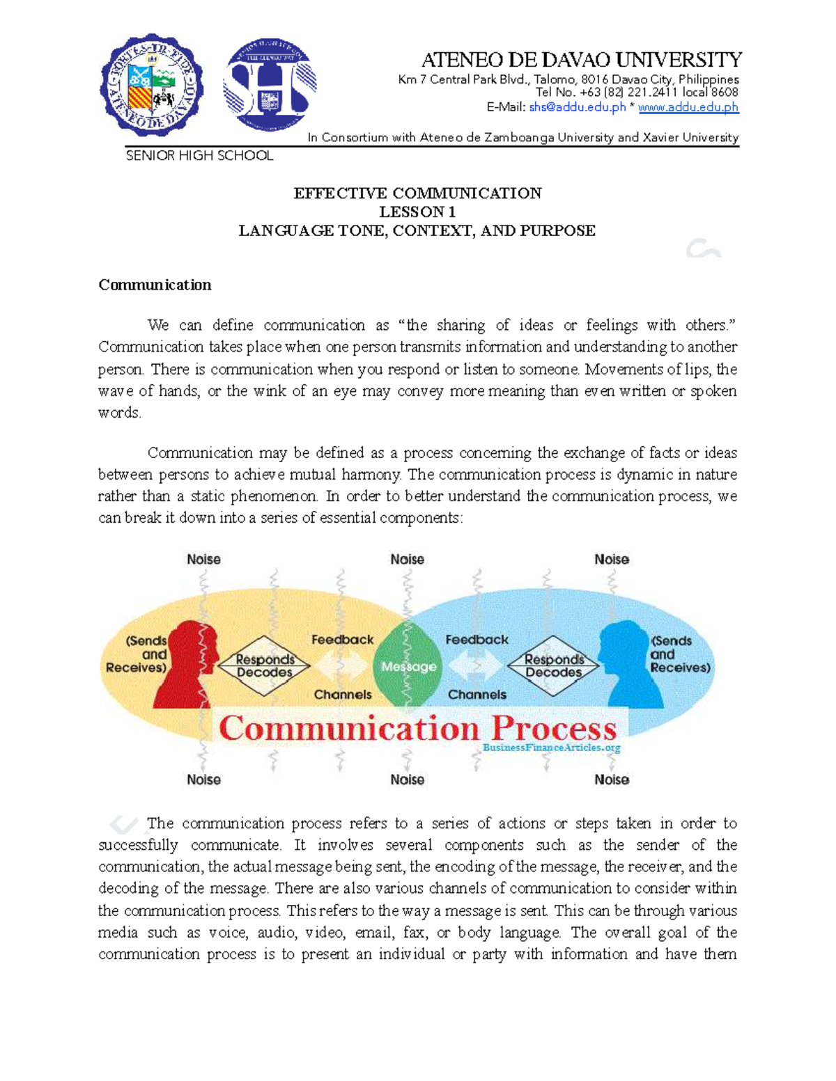 Effective Communication: Understanding Speech Contexts & Types - AdDU ...