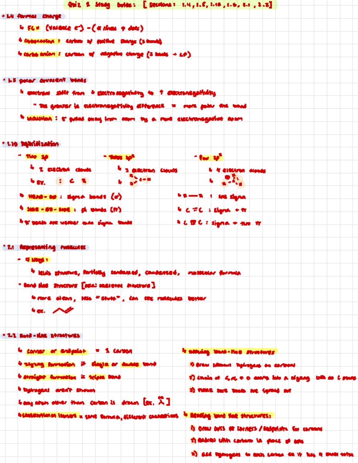 Quiz 1 Study Guide - General Organic Chemistry Concepts - Studocu