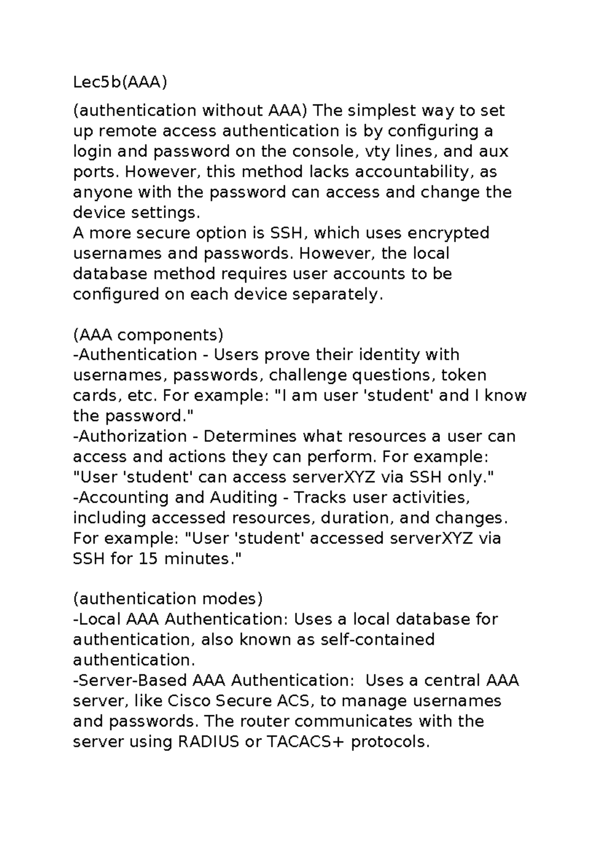 Lecture 5b: Understanding Authentication, Authorization & Accounting ...