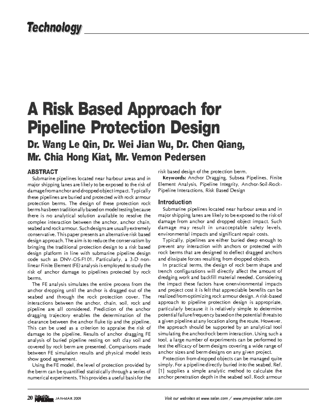A Risk-Based Approach for Pipeline Protection Design (ENG 2009) - Studocu