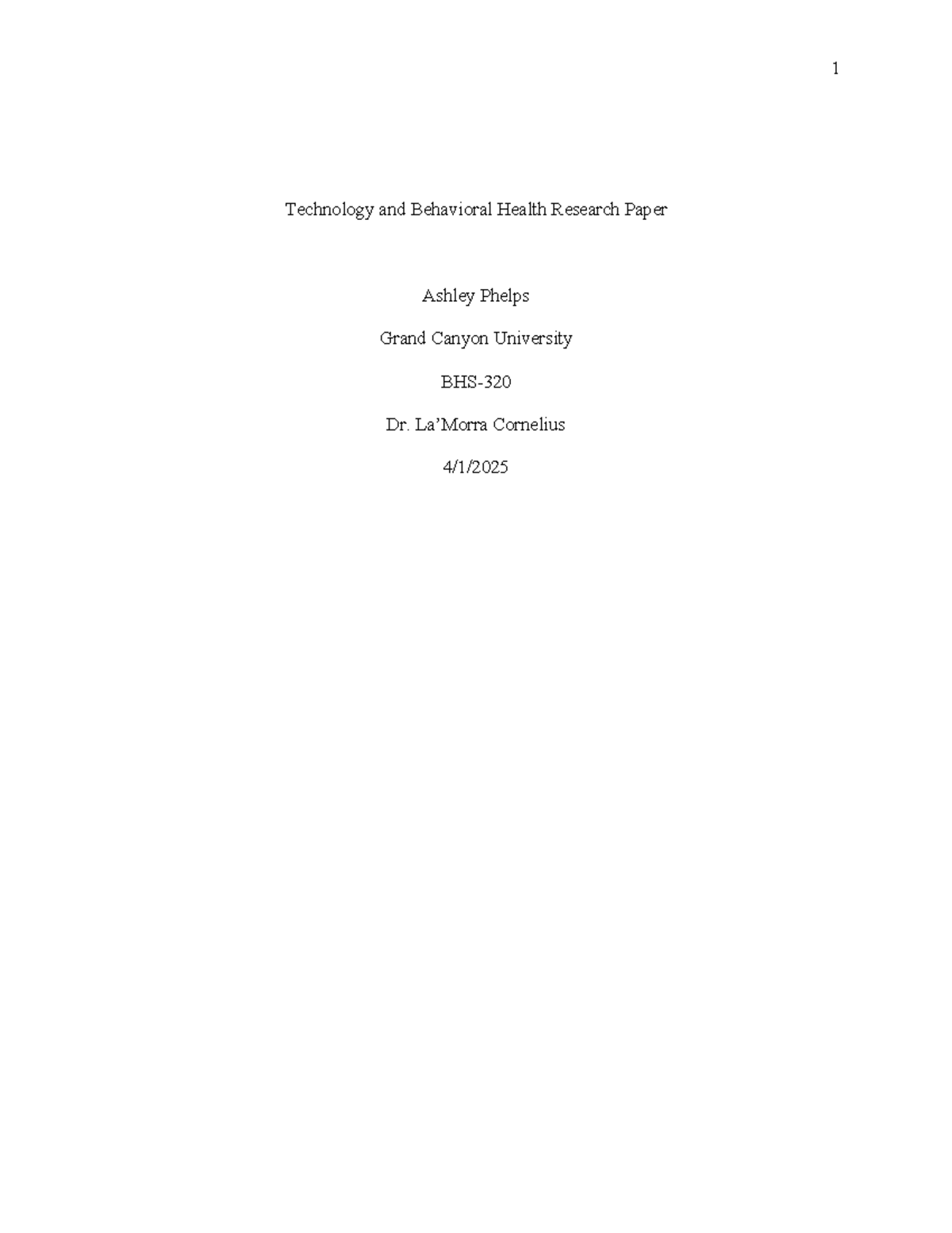 BHS-320 week 5 final research paper on telehealth and ethical dilemmas ...