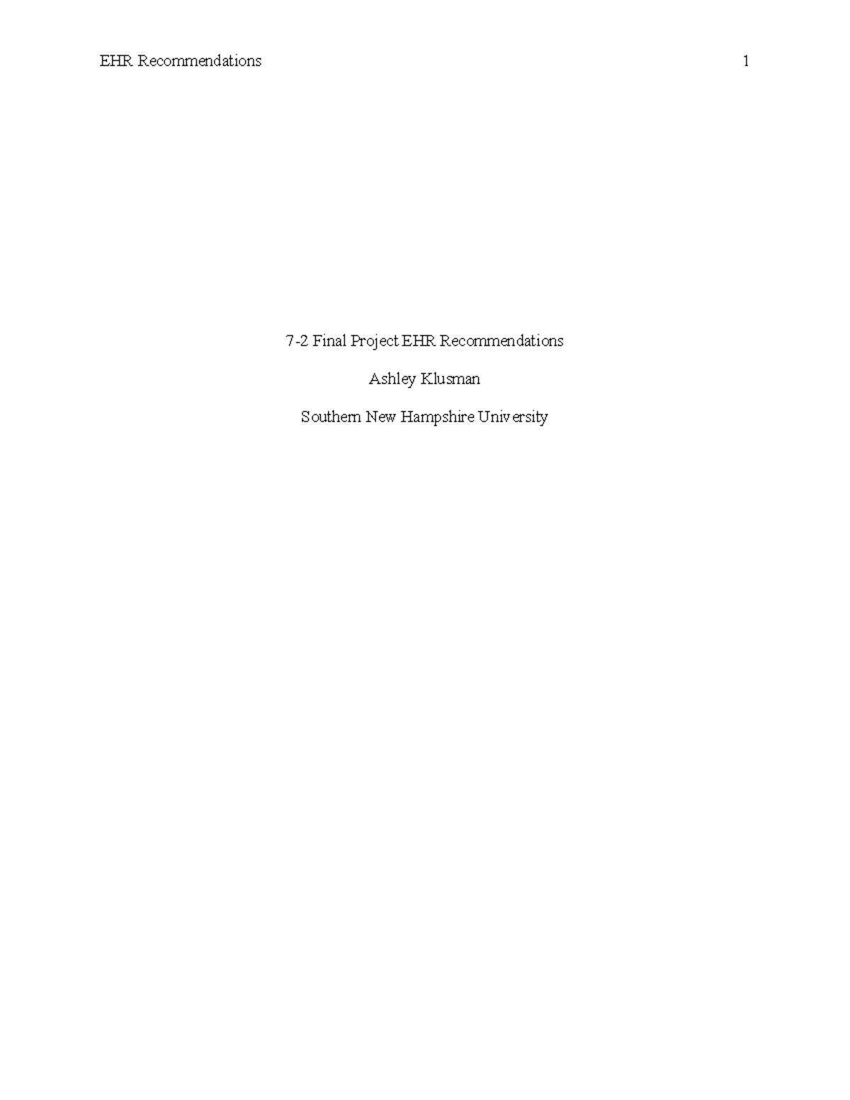 HIM 220 Final Project: EHR Recommendations for Alpha Healthcare - Studocu