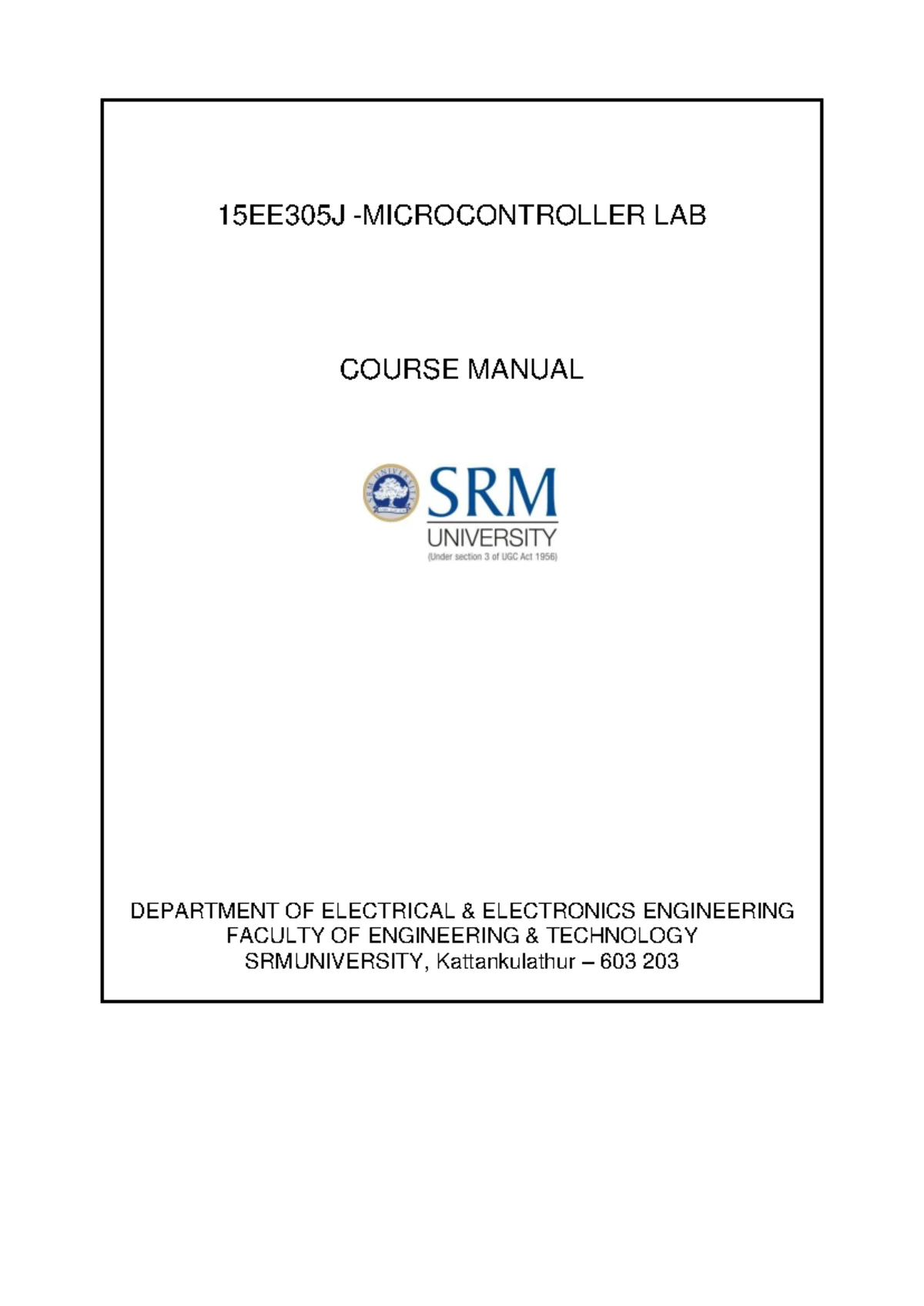 EE 3413 Lab Record on Microprocessors and Microcontrollers for EEE, ECE ...