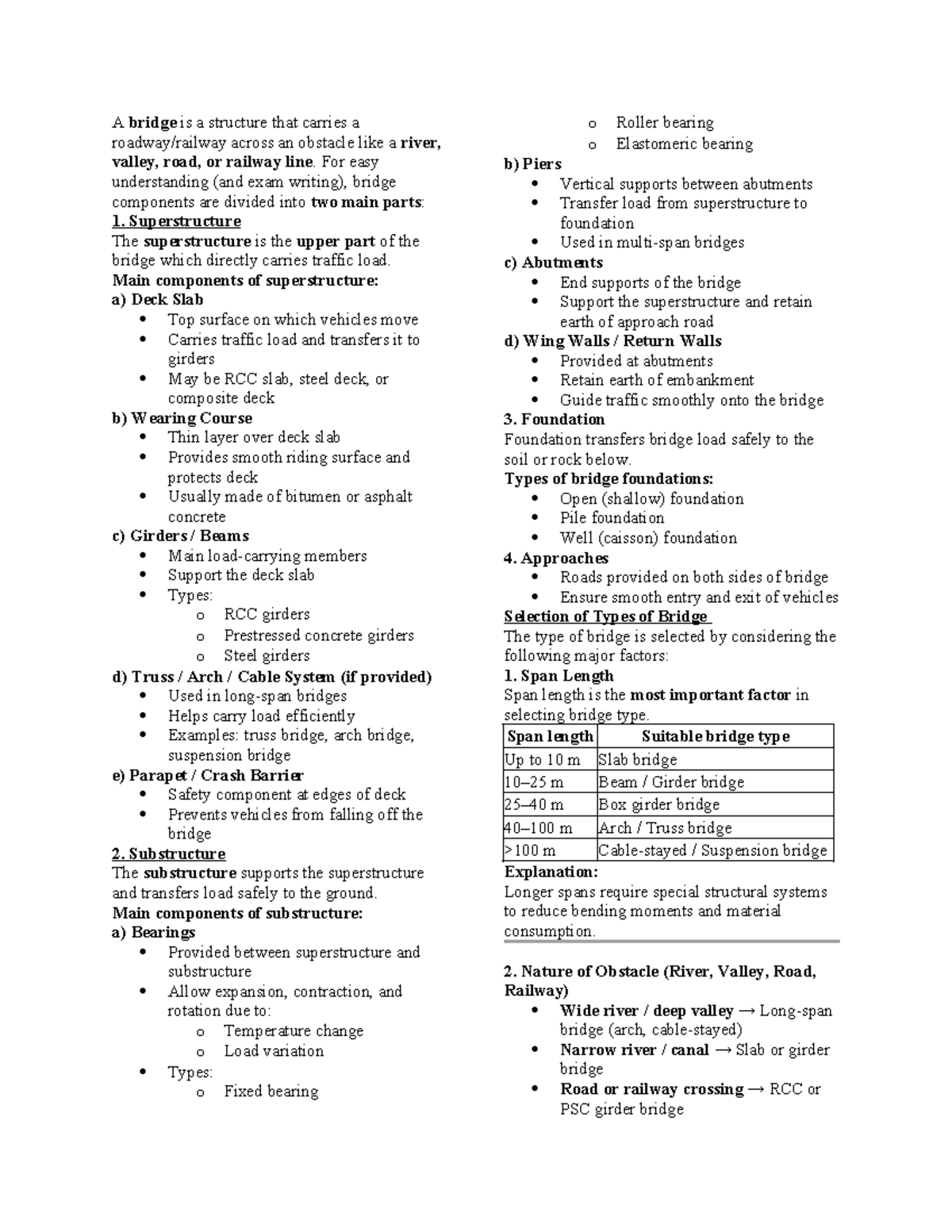 Bridge Design and Failure Analysis Notes - CE 101 - Studocu