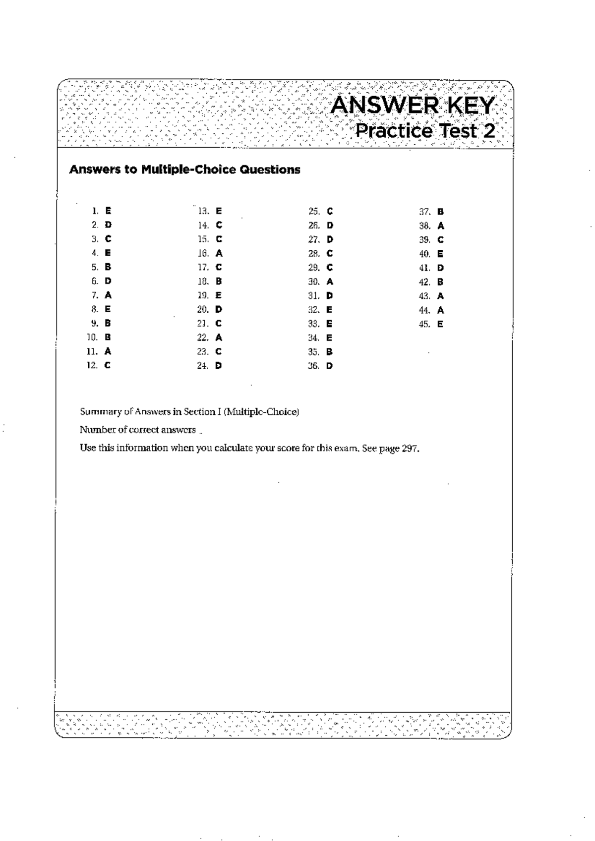 Barrons AP Language DIAG Test 2 Answer Key and Explanations - Studocu