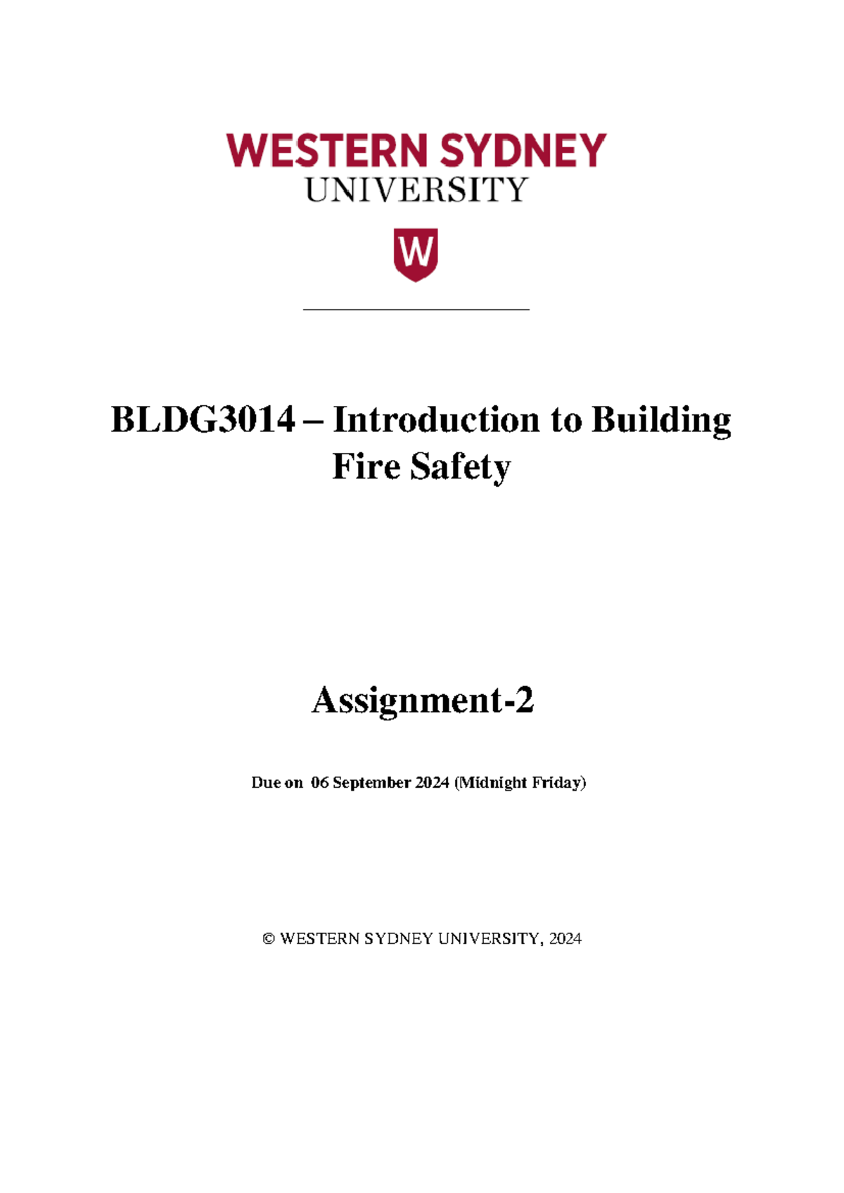 BLDG3014 Assignment 2 Case Study on Fire Safety Guidelines - Studocu