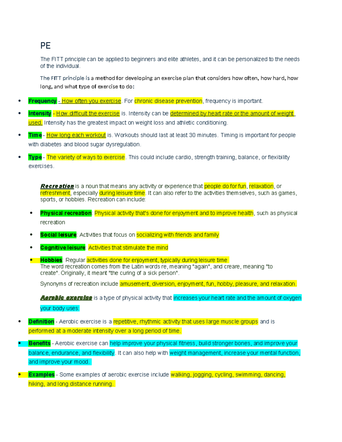 PE 2ND Quarter: Understanding the FITT Principle and Its Applications ...
