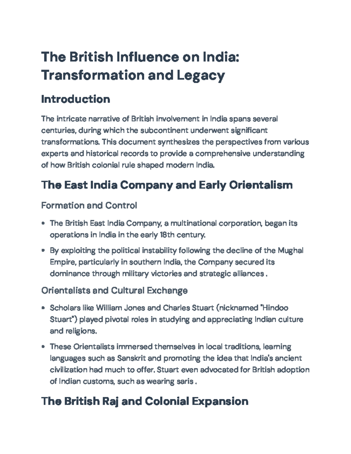 The British Colonial Influence on India: Transformation and Legacy ...