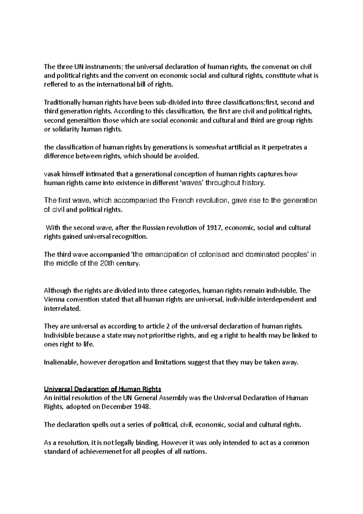 The three UN instrumentsl the universal declaration of human rights ...