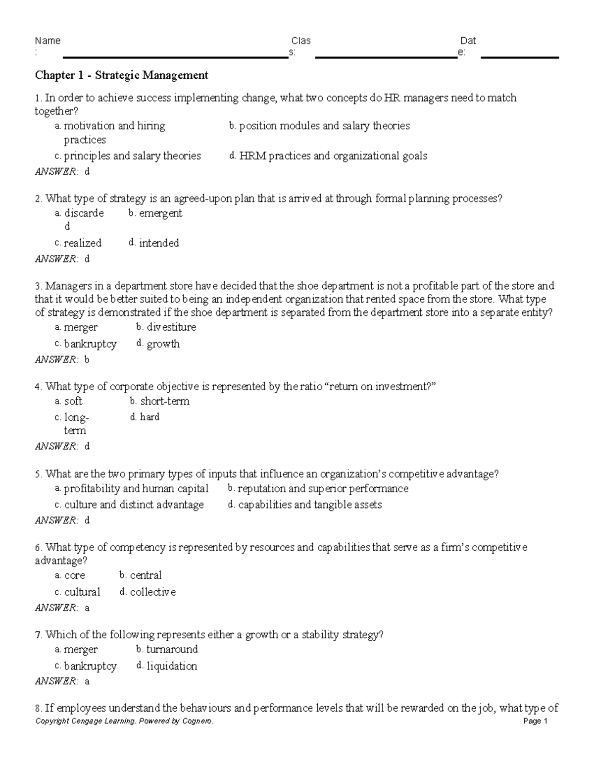 Strategic Human Resources Planning (HRM) Test Bank - 7th Ed. by ...