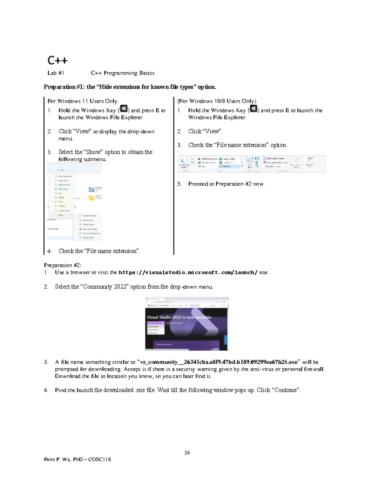 Lab08 - COSC118 C++ Lab Notes and Learning Activities - Studocu