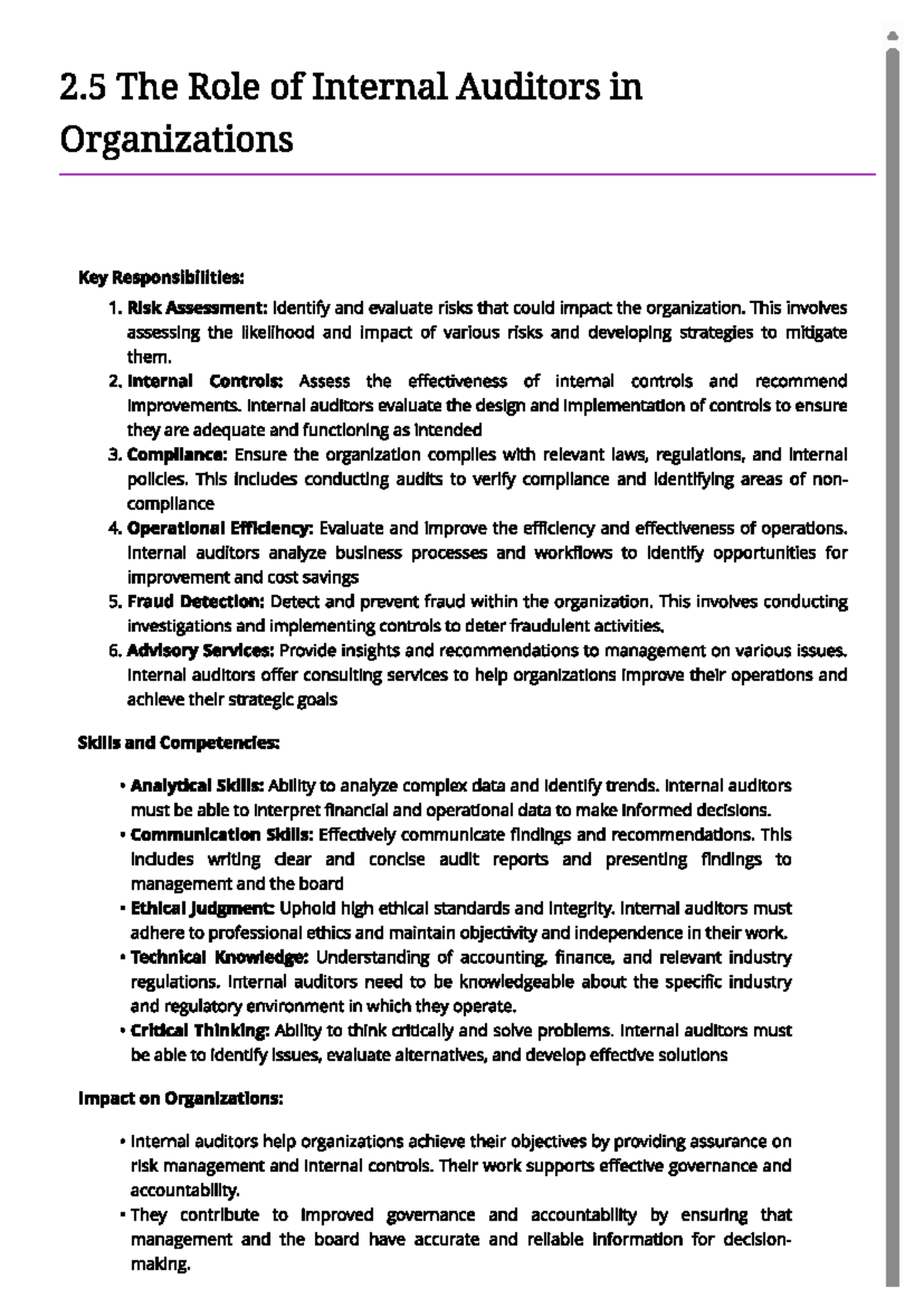 The Role of Internal Auditors in Organizations: Key Responsibilities ...