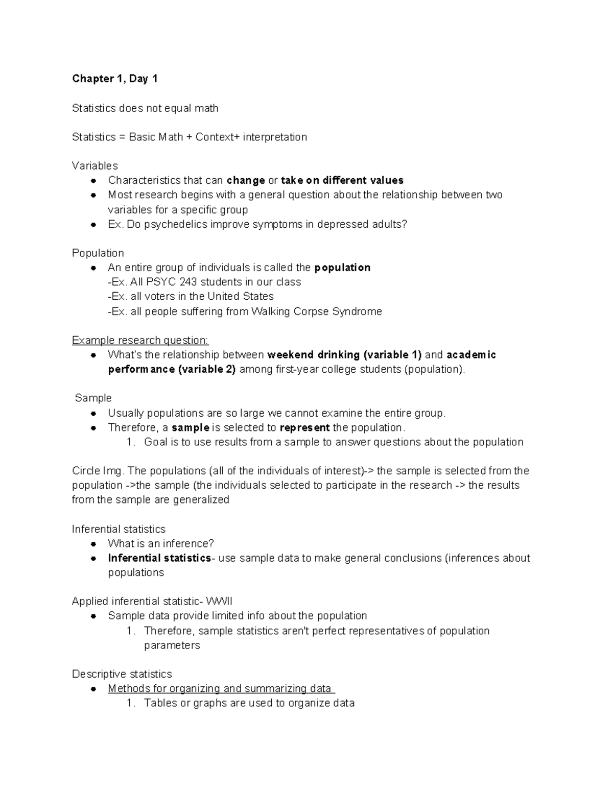 Stats 243 Chapter 1-4: Understanding Basic Concepts in Statistics - Studocu