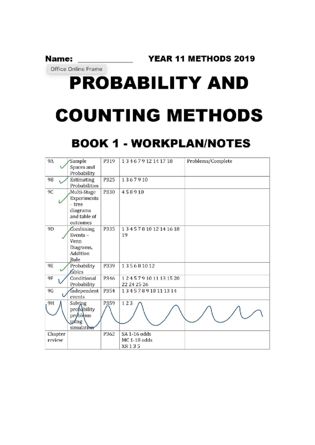 Methods Year 11 Notes: Probability & Counting Methods Overview - Studocu