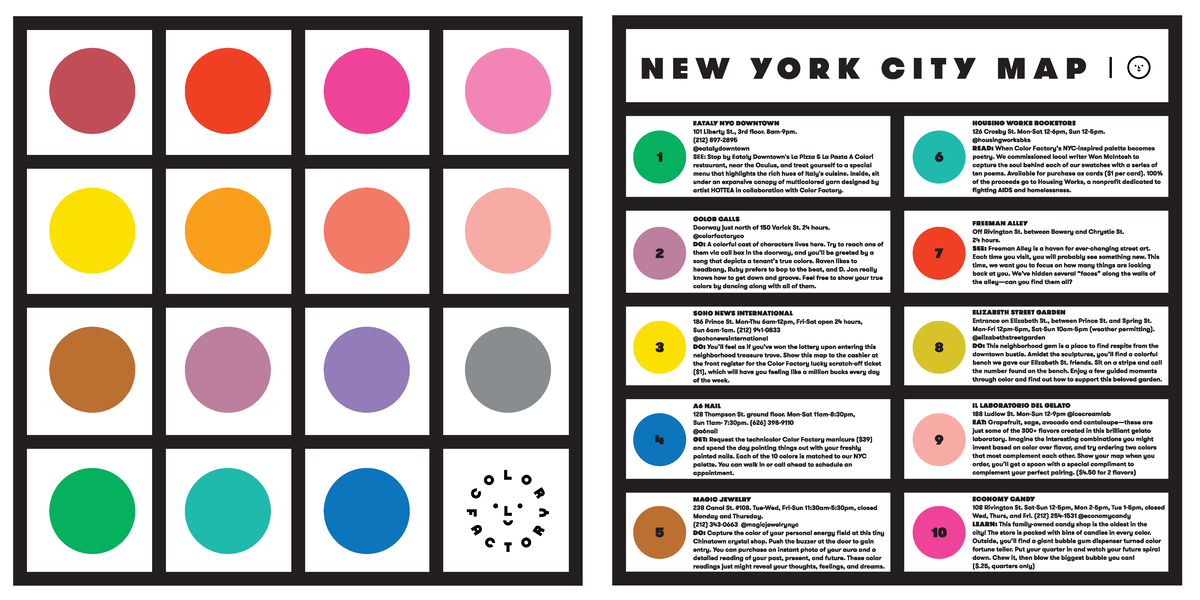 New York City Color Mapping Guide: Eataly, Freeman Alley & More ...