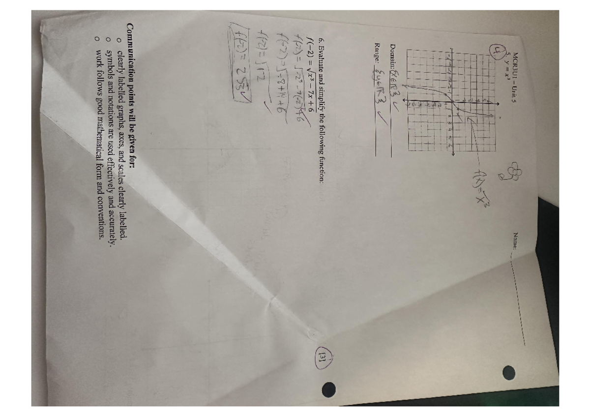 MCR3U1 Unit 5 Parent Function Quiz and Evaluation Guide - Studocu