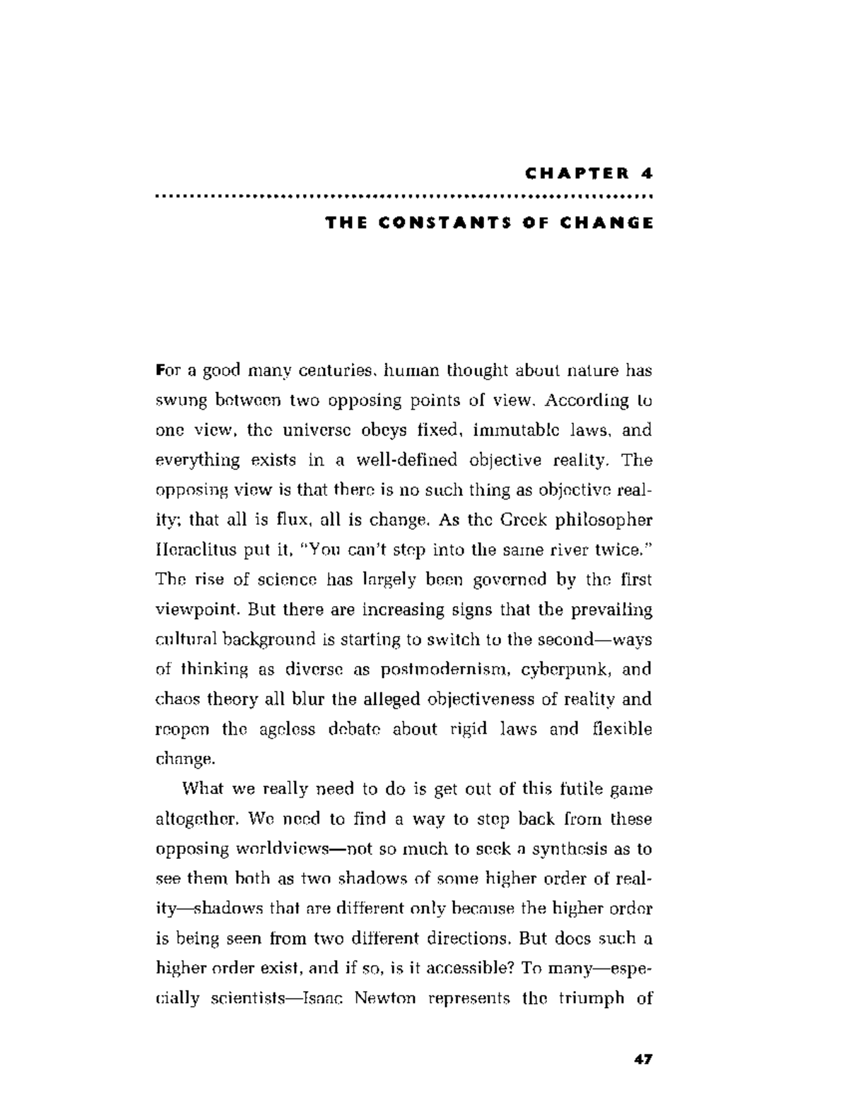 IAN Stewart Chapter 4 PART 1 - CHAPTER 4 THE CONSTANTS OF CHANGE For a ...