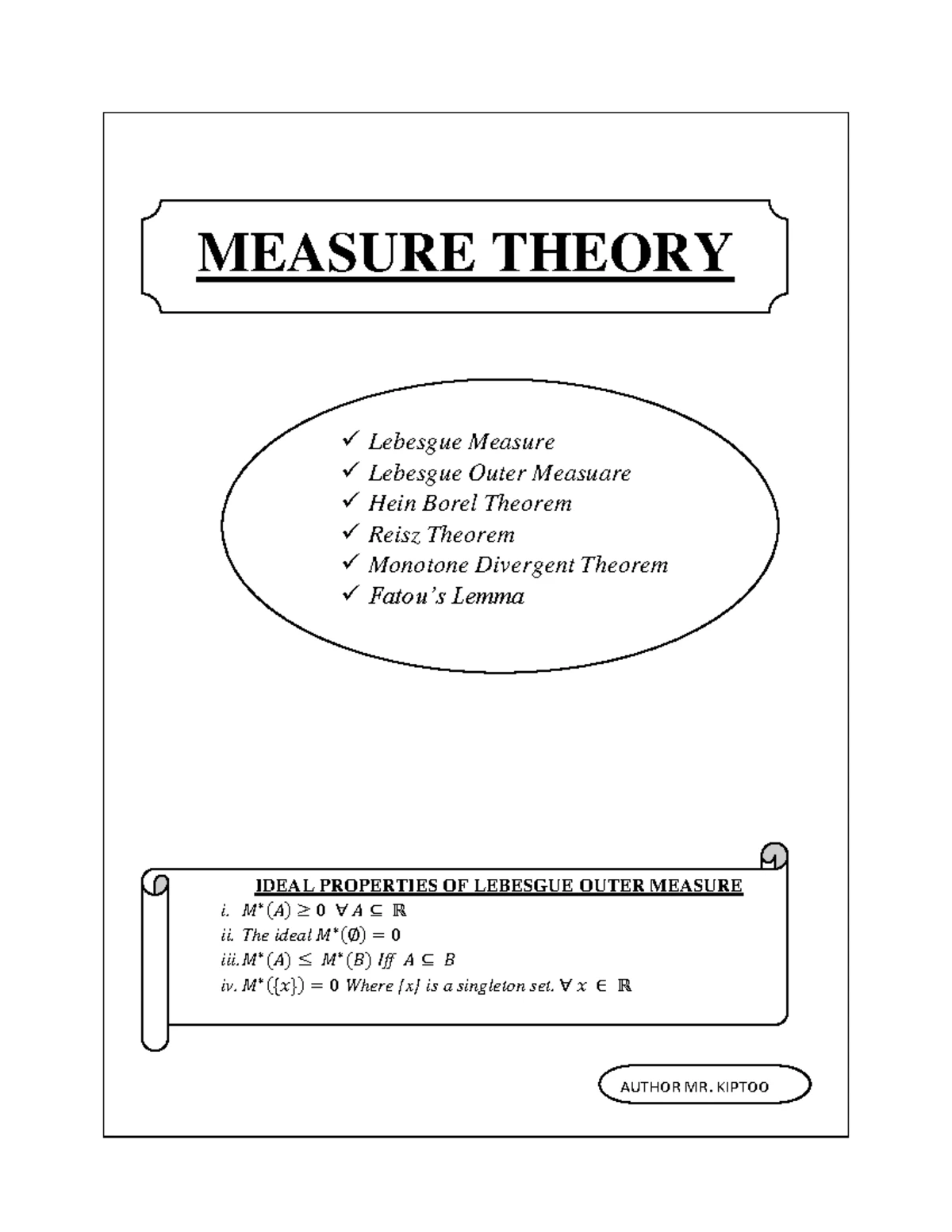 Lebesgue Measure: Key Concepts and Properties for Revision - Studocu