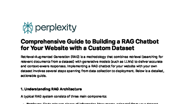 RAG Chatbot Development Guide: Building with Custom Datasets - Studocu