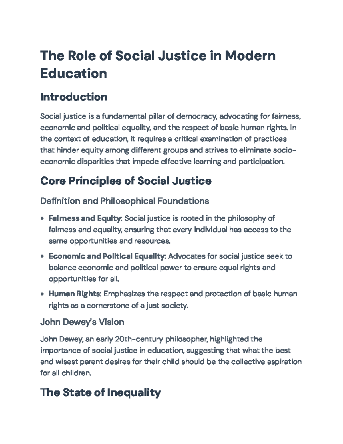 Social Justice in Education: Principles & Challenges for Equity - Studocu