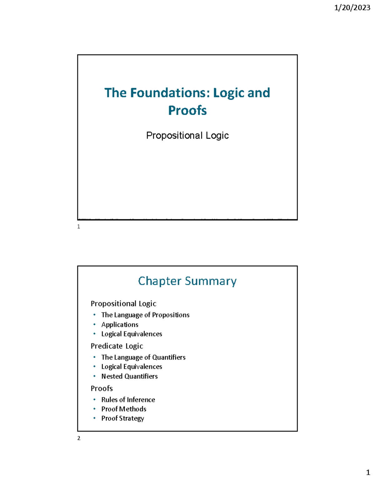 Chapter Summary: Propositional Logic - Studocu